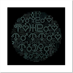 Astrology Symbols Word Cloud (3) Posters and Art